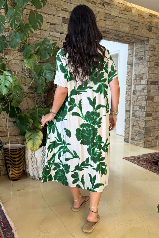The Lilia Shirt Dress Palm